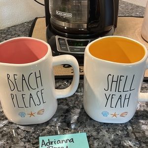 Ceramic beach themed mugs